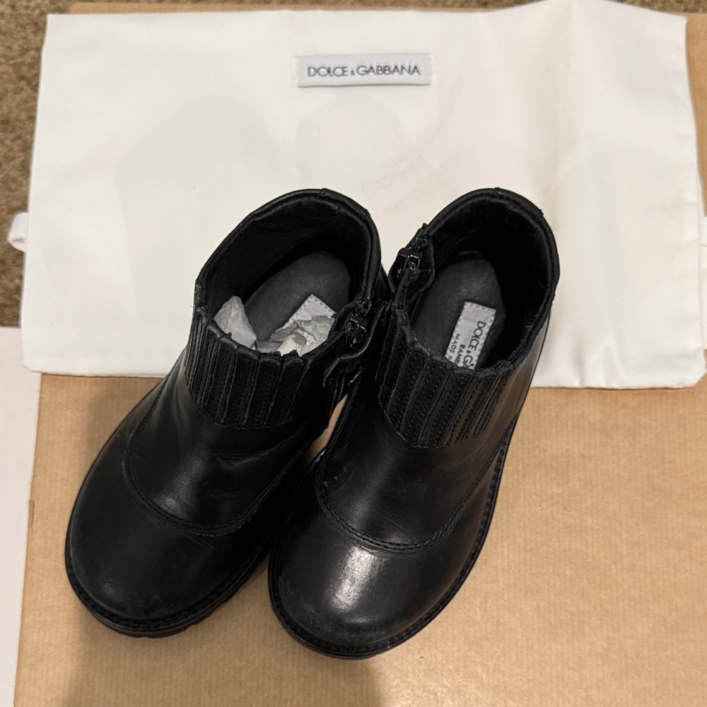 Dolce & Gabbana Black Leather Men's Boots